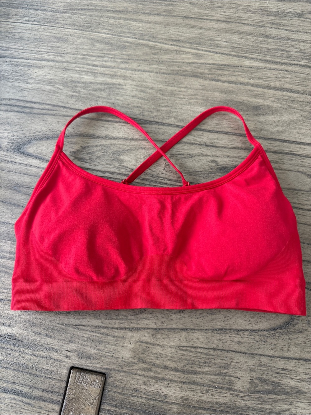 Fabletics Red Seamless Sports Bra